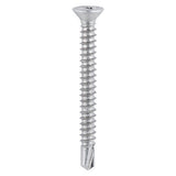 1000 x TIMCO Window Fabrication Screws Countersunk with Ribs PH Self-Tapping Thread Self-Drilling Point Martensitic Stainless Steel & Silver Organic - 3.9 x 16