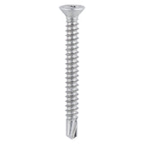 1000 x TIMCO Window Fabrication Screws Countersunk PH Self-Tapping Thread Self-Drilling Point Martensitic Stainless Steel & Silver Organic - 3.9 x 32