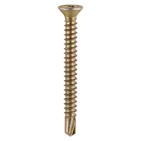 1000 x TIMCO Window Fabrication Screws Countersunk with Ribs PH Self-Tapping Self-Drilling Point Yellow - 3.9 x 13