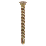 1000 x TIMCO Window Fabrication Screws Countersunk with Ribs PH Self-Tapping Self-Drilling Point Yellow - 3.9 x 13