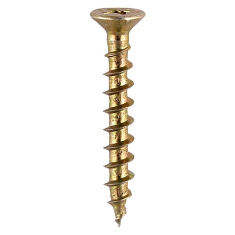 1000 x TIMCO Window Fabrication Screws Countersunk with Ribs PH Single Thread Gimlet Point Yellow - 4.3 x 16