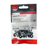 10 x TIMCO Mirror Screws Dome Head Chrome - 8 x 1 1/4