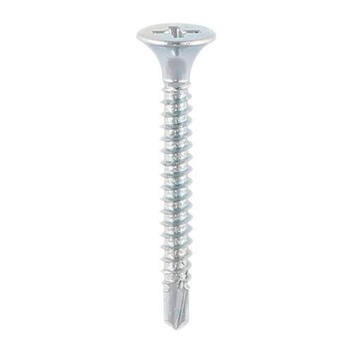 1000 x TIMCO Drywall Self-Drilling Bugle Head Silver Screws - 3.5 x 25