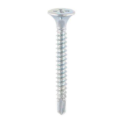 1000 x TIMCO Drywall Self-Drilling Bugle Head Silver Screws - 3.5 x 25
