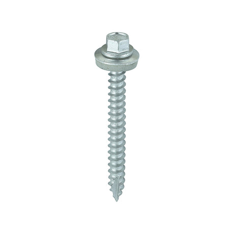 100 x TIMCO Slash Point Sheet Metal to Timber Screws Exterior Silver with EPDM Washer - 6.3 x 60