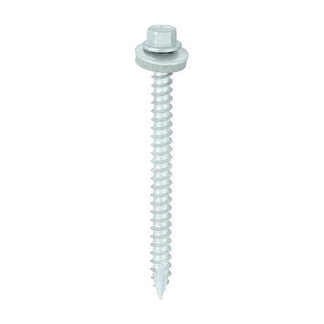100 x TIMCO Slash Point Sheet Metal to Timber Screws Exterior Silver with EPDM Washer - 6.3 x 80
