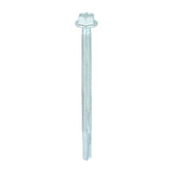 100 x TIMCO Self-Drilling Heavy Section Screws Exterior Silver with EPDM Washer - 5.5 x 80