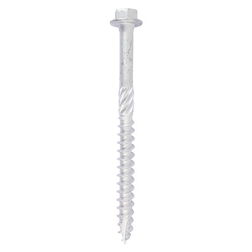 10 x TIMCO Heavy Duty Timber Screws Hex Flange Head Exterior Silver - 8.0 x 60