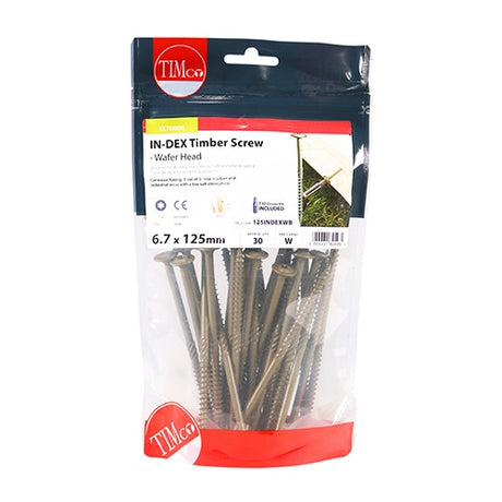 30 x TIMCO Wafer Head Exterior Green Timber Screws  - 6.7 x 125