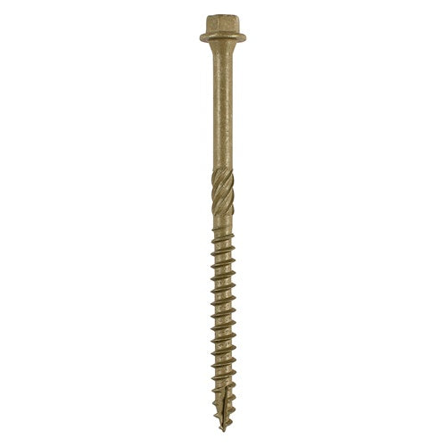 50 x TIMCO Timber Screws Hex Flange Head Exterior Green - 6.7 x 87