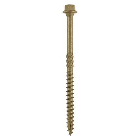 50 x TIMCO Timber Screws Hex Flange Head Exterior Green - 6.7 x 175