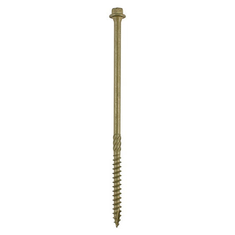 50 x TIMCO Timber Screws Hex Flange Head Exterior Green - 6.7 x 125