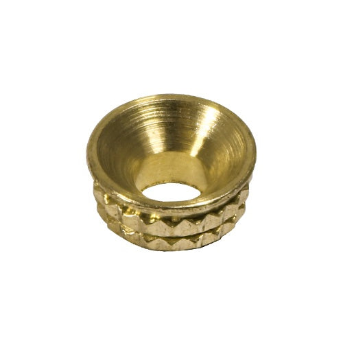 8 x TIMCO Knurled Brass Inset Screw Cup - To fit 4.8, 5.0 Screw