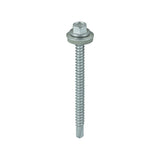 100 x TIMCO Self-Drilling Light Section Screws Exterior Silver with EPDM Washer - 5.5 x 70