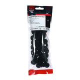 50 x TIMCO Hinged Screw Caps Large Black - To fit 5.0 to 6.0 Screw