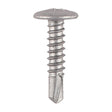 200 x TIMCO Self-Drilling Metal Framing Low Profile Wafer Head Exterior Silver Screws - 4.8 x 22