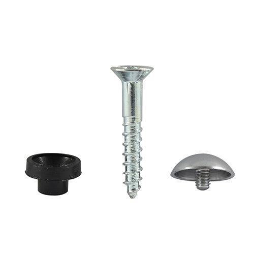 200 x TIMCO Mirror Screws Dome Head Chrome - 8 x 1