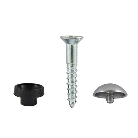 200 x TIMCO Mirror Screws Dome Head Chrome - 8 x 2