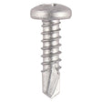 1000 x TIMCO Window Fabrication Screws Pan PH Self-Tapping Self-Drilling Point Martensitic Stainless Steel & Silver Organic - 4.2 x 13