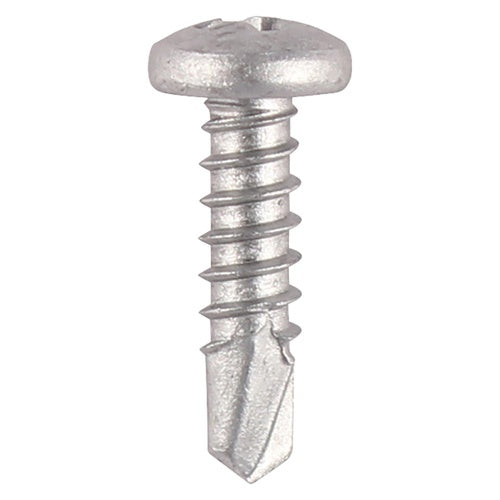 1000 x TIMCO Window Fabrication Screws Pan PH Self-Tapping Self-Drilling Point Martensitic Stainless Steel & Silver Organic - 4.2 x 13