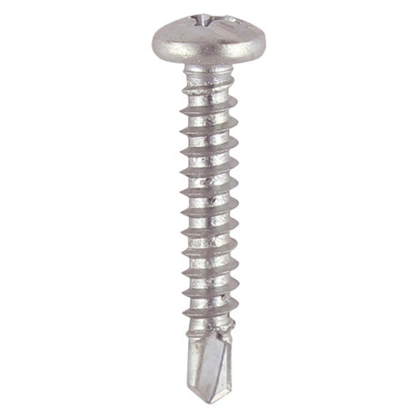 1000 x TIMCO Window Fabrication Screws Pan PH Self-Tapping Self-Drilling Point Martensitic Stainless Steel & Silver Organic - 4.2 x 13