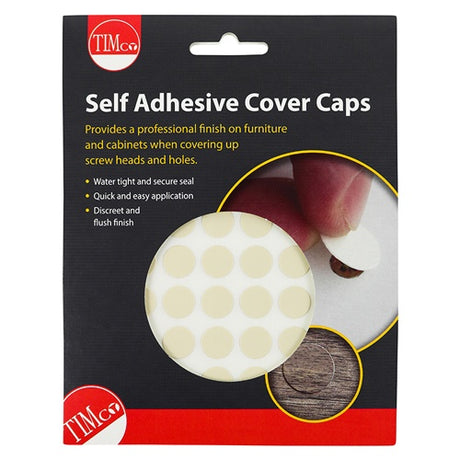 112 x TIMCO Self-Adhesive Screw Cover Caps Beige - 13mm