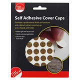 112 x TIMCO Self-Adhesive Screw Cover Caps Dijon Walnut - 13mm