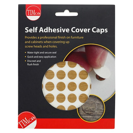 112 x TIMCO Self-Adhesive Screw Cover Caps Winchester Oak - 13mm