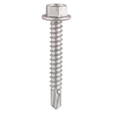 200 x TIMCO Self-Drilling Light Section Screws Exterior Silver - 5.5 x 25