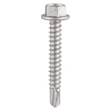 100 x TIMCO Self-Drilling Light Section Screws Exterior Silver - 5.5 x 19