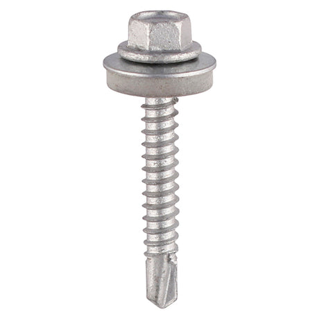 110 x TIMCO Self-Drilling Light Section Screws Exterior Silver with EPDM Washer - 5.5 x 38