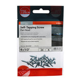 20 x TIMCO Self-Tapping Pan Head Silver Screws - 6 x 1/2
