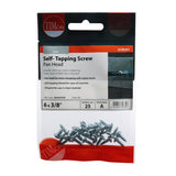 25 x TIMCO Self-Tapping Pan Head Silver Screws - 6 x 3/8