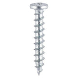 1000 x TIMCO Window Fabrication Screws Friction Stay Shallow Pan with Serrations PH Single Thread Gimlet Point Zinc - 4.8 x 16