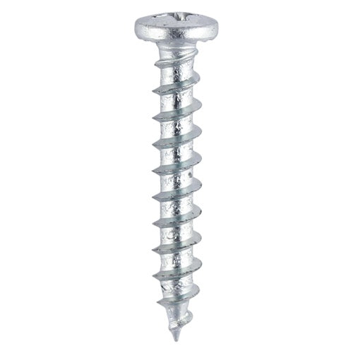 1000 x TIMCO Window Fabrication Screws Friction Stay Shallow Pan with Serrations PH Single Thread Gimlet Point Zinc - 4.8 x 20