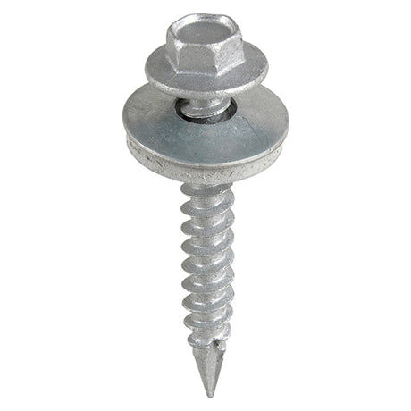 90 x TIMCO Slash Point Sheet Metal to Timber Screws Exterior Silver with EPDM Washer - 6.3 x 45