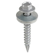 100 x TIMCO Slash Point Sheet Metal to Timber Screws Exterior Silver with EPDM Washer - 6.3 x 32