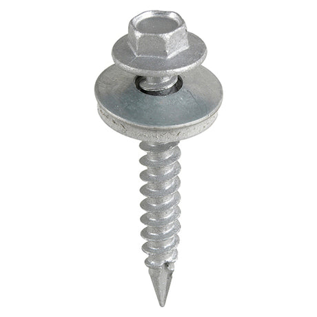 100 x TIMCO Slash Point Sheet Metal to Timber Screws Exterior Silver with EPDM Washer - 6.3 x 125