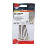 6 x TIMCO Solo Countersunk Gold Woodscrews - 5.0 x 80