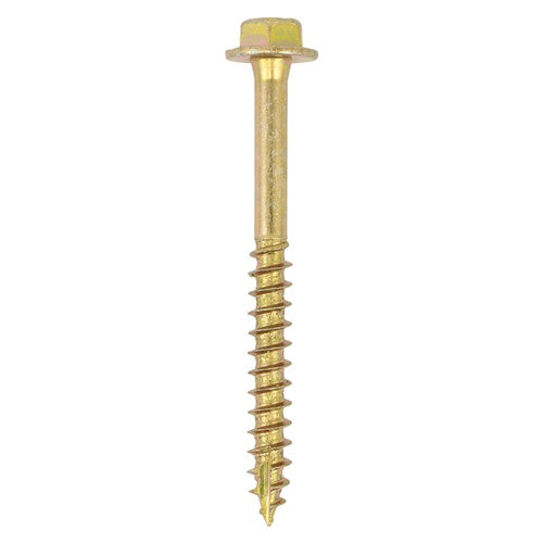 50 x TIMCO Solo Advanced Hex Head Gold Coach Woodscrews - 10.0 x 70