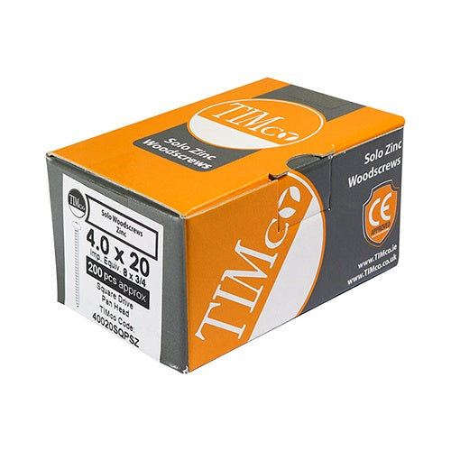 200 x TIMCO Solo Pan Head Silver Woodscrews - 4.0 x 25