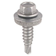 120 x TIMCO Sheet Steel Stitching Screws Exterior Silver with EPDM Washer - 6.3 x 25
