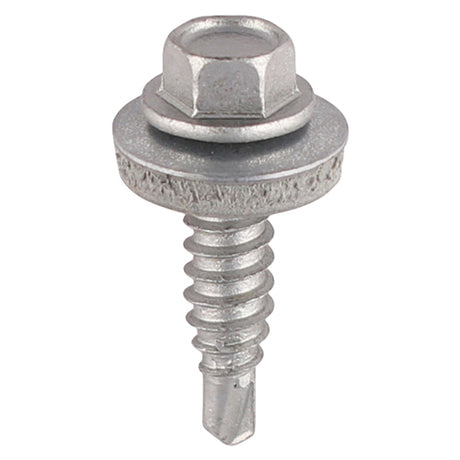 120 x TIMCO Sheet Steel Stitching Screws Exterior Silver with EPDM Washer - 6.3 x 25