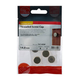 4 x TIMCO Threaded Screw Caps Solid Brass Polished Brass - 14mm