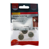 4 x TIMCO Threaded Screw Caps Solid Brass Polished Brass - 18mm