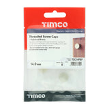 4 x TIMCO Threaded Screw Caps Solid Brass Polished Brass - 14mm