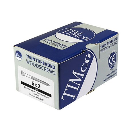 200 x TIMCO Twin-Threaded Countersunk Silver Woodscrews - 7 x 3/4