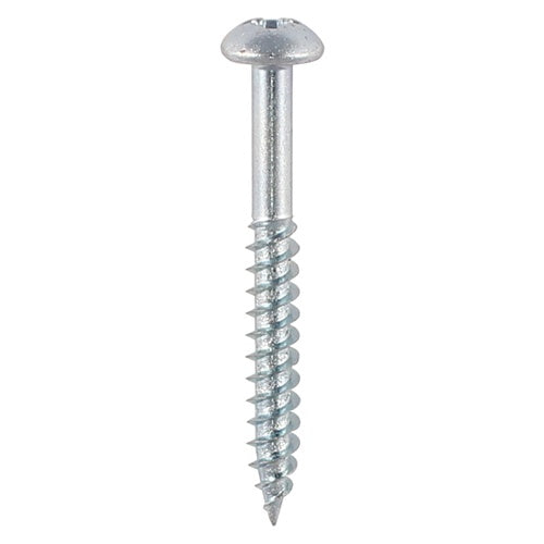 200 x TIMCO Twin-Threaded Round Head Silver Woodscrews - 10 x 11/4