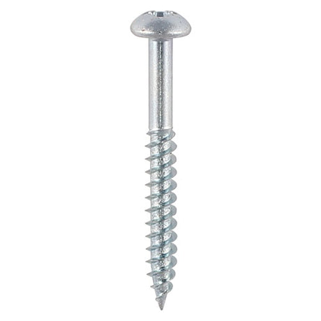 200 x TIMCO Twin-Threaded Round Head Silver Woodscrews - 10 x 11/2