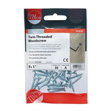 30 x TIMCO Twin-Threaded Countersunk Silver Woodscrews - 8 x 1